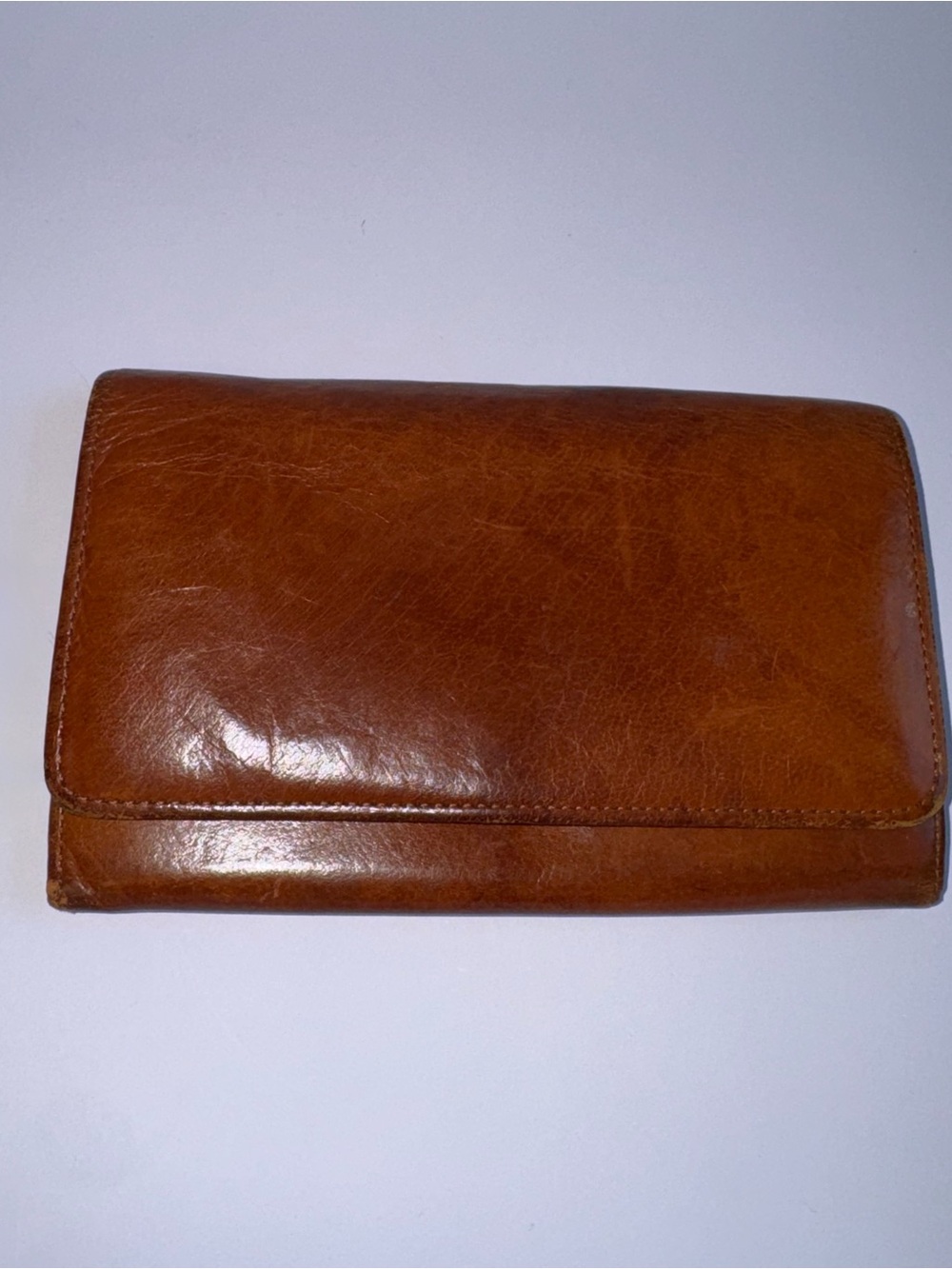 Vintage Coach British Tan Mahogany Leather Envelope Wallet